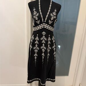 BCBG - Black and White Embroidered Dress